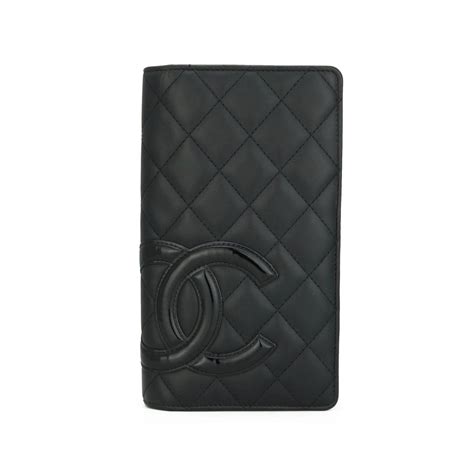 chanel black lambskin cambon bifold long wallet|Long Wallets .